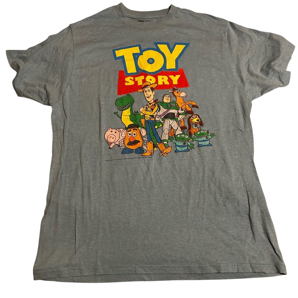 Disney Pixar Toy Story Graphic T Shirt Mens XL Blue Short Sleeve Cotton Blend - Picture 2 of 6